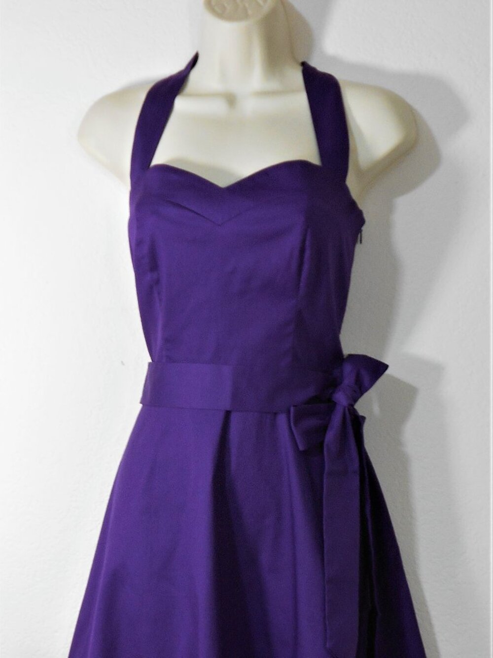 Topdress Women's M  Purple Halter Fit Flare Retro Cocktail Dress
